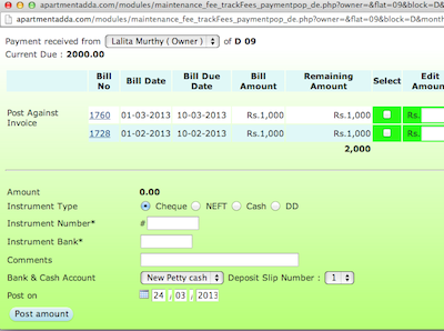 Billing Details from Income Tracker